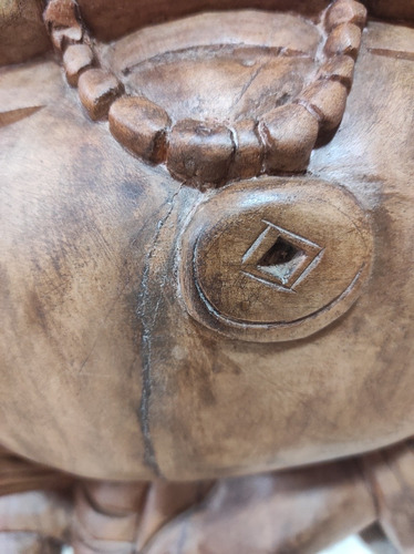 Imagen 6 de 6 de Buda Madera Sonriente Feng Shui Artesanal 50 Cm Bali