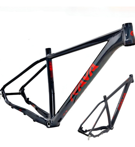 Quadro Bicicleta Bike Mtb Aro 29 Rava Cave Tsw Alumínio Cor Cinza/vermelho