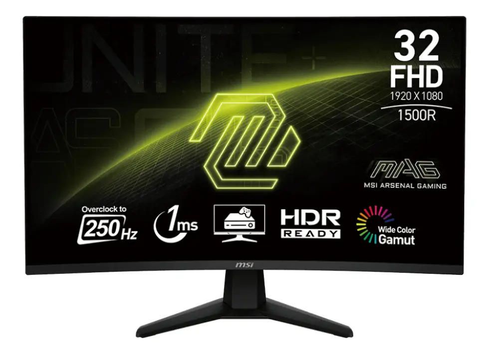 Monitor Msi Mag 32c6x 31.5 Curvo Fhd 250hz 1ms Hdr Negro