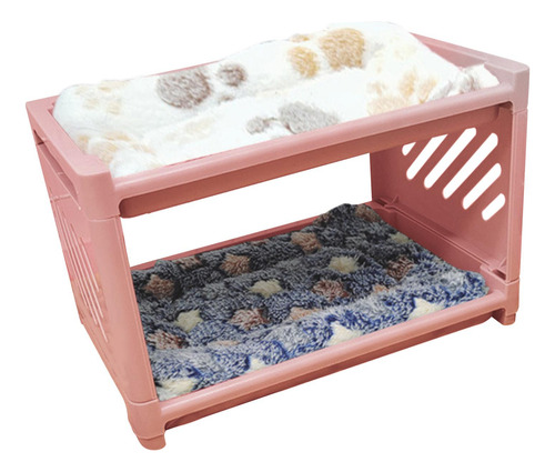 Cama Para Hámster Con Esterilla Refugio Cálido Rosado