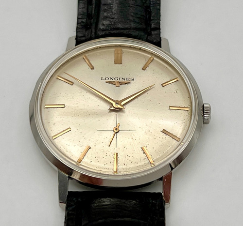Longines Calibre 19.4 Años 1950 Caja De Acero A Cuerda #01 Negro Claro Plateado (Usado)