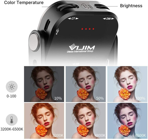 Imagen 9 de 10 de Luz Continua Vijim Vl66 Bi Color Bateria Interna 360° Zapata