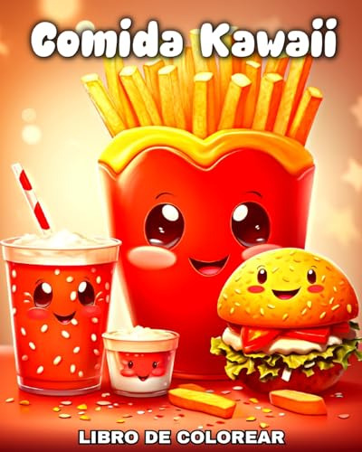 Comida Kawaii Libro De Colorear: Kawaii Dibujos Para Colorea
