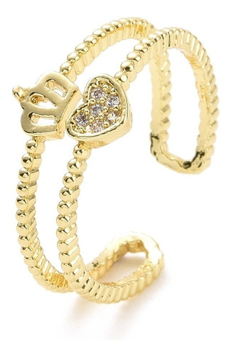 Imagen 1 de 3 de Anillos Midi Ring Ajustable Baño Oro 18k Mujer Dama