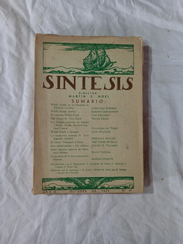 Revista Sintesis 29 Noel Waldo Frank Torre Revello Gerchunof