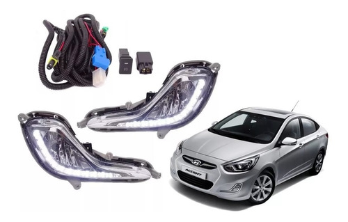 Neblineros Led Hyundai Accent 2012-19 Kit Completo