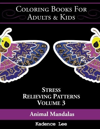 Coloring Books For Adults  Y  Kids Animal Mandalas Stress Re