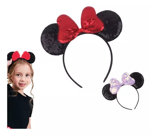 Diadema Cintillo Balaca Orejas Minnie Mouse X 2 Unid