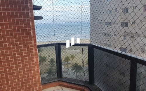 Imagem 2 de 9 de Lindo Apartamento Pé Na Areia Com Vista Para O Mar Na Guilhermina - Praia Grande Sp.