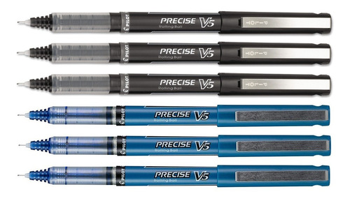 Pilot Precise V5 Extra Fino Pack 6 Bolígrafos Negro Y Azul