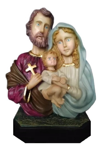 Imagem De Sagrada Familia 20cm Busto Em Resina Cor Pintura a mão