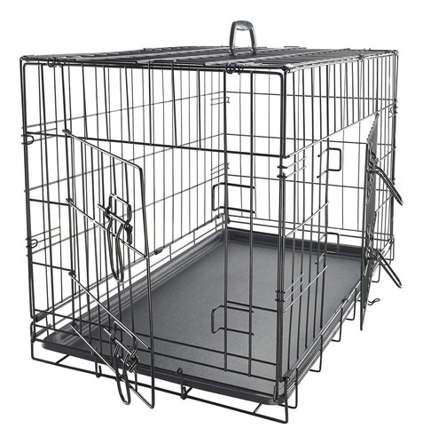 Dog Crate Double-door Folding Metal - Wire Pet Cage W/d...