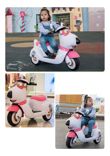 Motocicleta Eléctrica Edext 12v Para Niños 2-7 Años Color Rosa