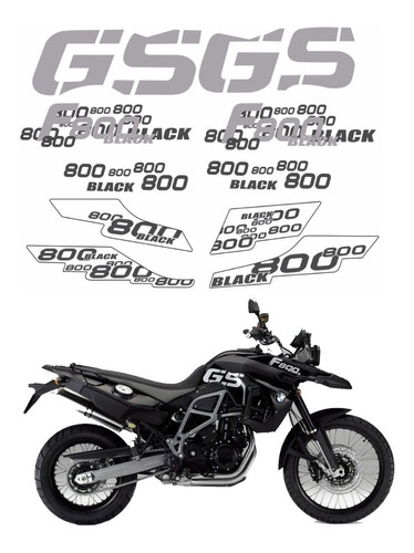 Kit Adesivos Emblemas Bmw F800gs Triple Black Ca-03108 Cor Cinza