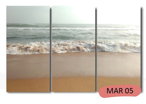Imagen 1 de 2 de Cuadros Mar Trípticos 60x90 Mas Diseños Tela Lienzo Canvas