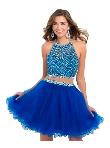 Vestido 15 Años Fiesta 3 Piezas Azul Bordado | Envío gratis Vestido 15 Años Fiesta 3 Piezas Azul Bordado | Envío gratis