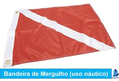 Bandeira De Mergulho De Uso Náutico 33 X 47 Cm