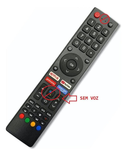 Controle Compativel Philco 32 A 65 Polegadas Andrid Tv+pilha