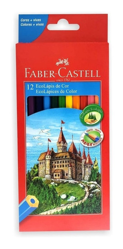Lápis De Cor Material Escolar Faber Castell 12 Cores - Promo