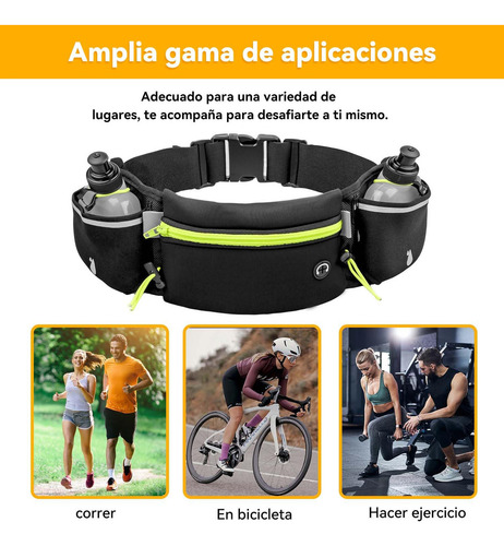 Deportiva,cinturón Para Correr Con 2 Botellas De Agua,bolsay