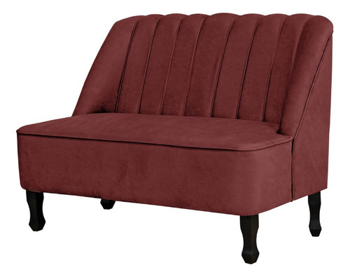 Namoradeira Teles Decorativa 2 Lugares Suede Cor Vermelho