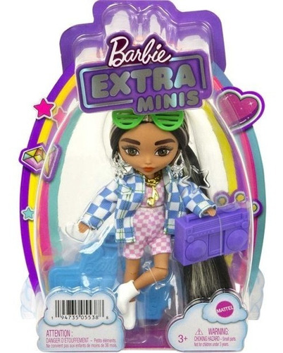 Imagem 1 de 8 de Barbie Extra Minis Doll #2 Morena Mechada 2022 