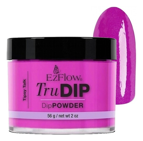 Polvo Trudip Inmersión Para Esmalte Sin Cabina Ezflow 56 Gr Color Tipsy Talk (morado Violeta)