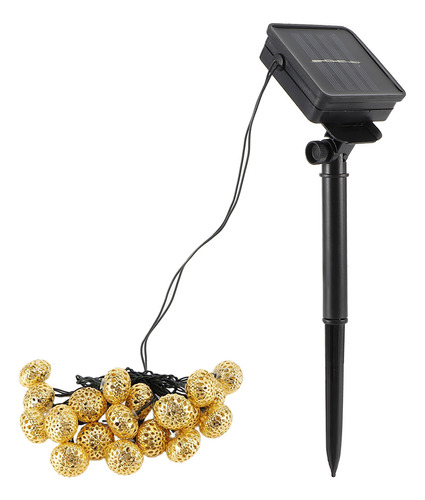 Lámpara Solar, 20 Led, Diseño De Globo, Cadena De Luces Navi