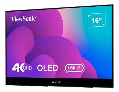 Monitor Portátil Viewsonic Vx1655-4k Ips 15.6 Color Negro