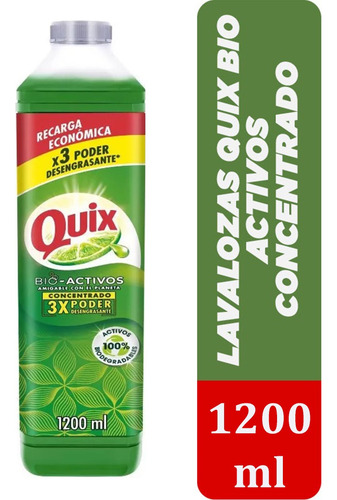 Lavaloza Quix Con Bio Activos Concentrado 1200ml Pack 2 Unid