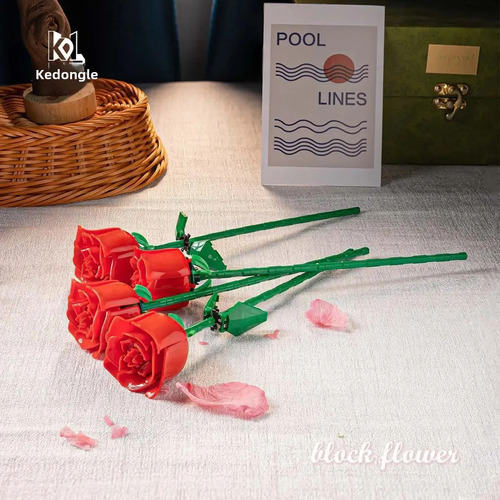 Una Sola Rosa Azul (bolsa), Compatible Con Lego Eternal Flow
