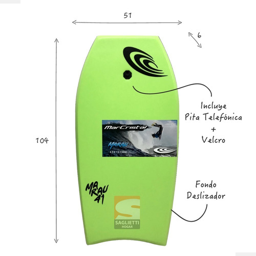 Tabla Barrenador Ixpe 41' 104 Cm Bodysurf Semi Profesional