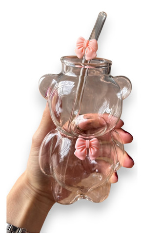 Vaso De Vidrio Osito Con Sorbete 320 Ml Transparente