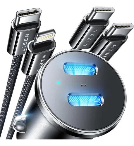 Cargador De Carro Dual Usb C Pd 45w+ 45w Para iPhone Samsung