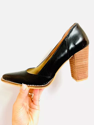 Stilettos Con Taco De Madera Negro MercadoLibre 📦