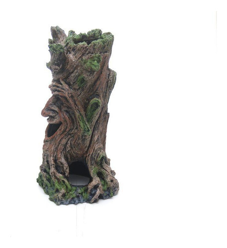 Tronco decorativo para acuario con cara de fragata