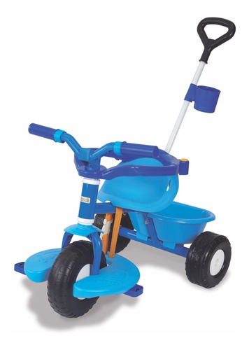Triciclo Rondi Go! Azul Rosa Con Barra Arrastre Mundo Manias