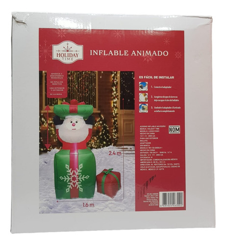 Inflable Holiday Time Muñeco De Nieve 2.4 De Altura