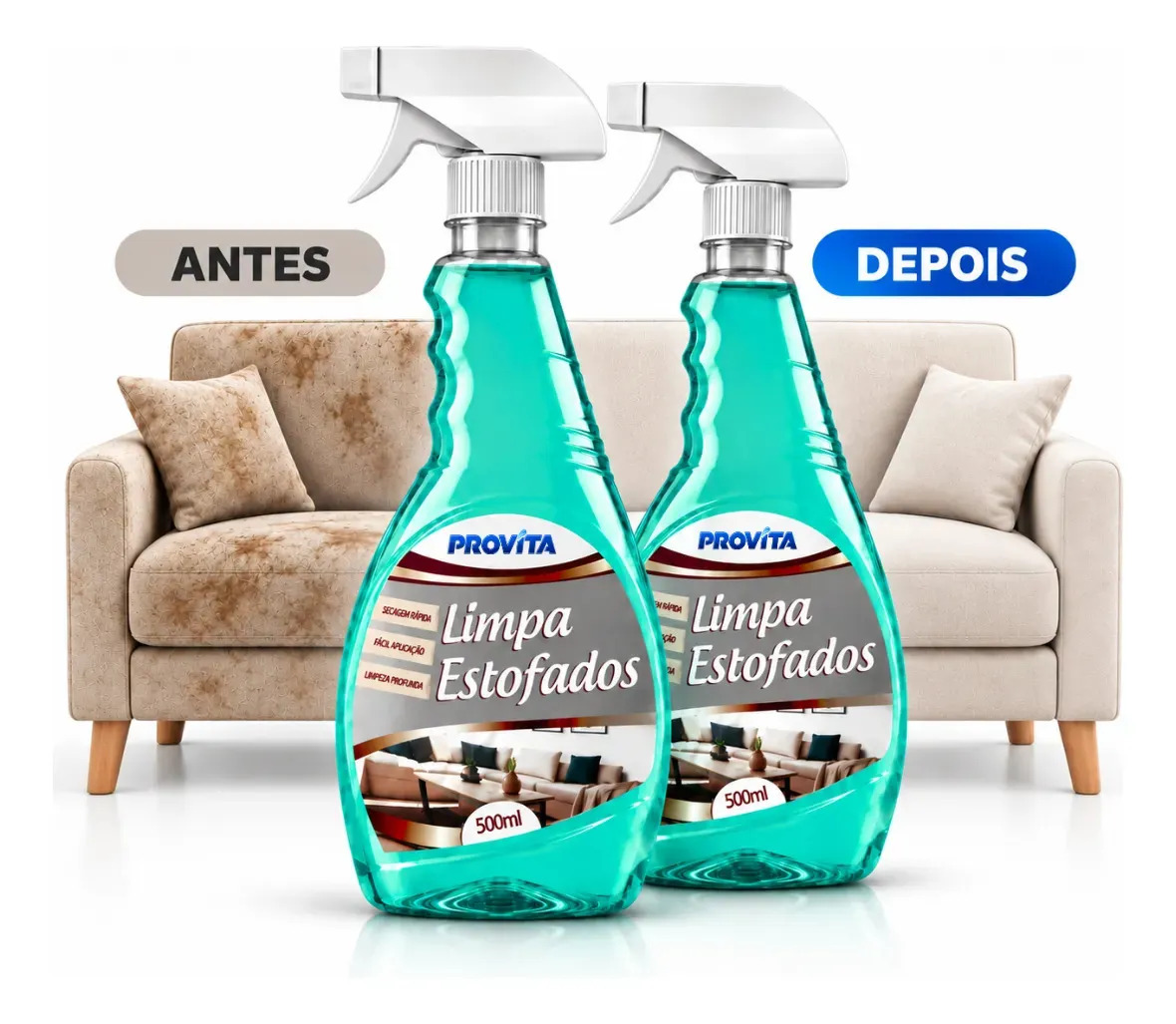 2 Limpa Estofado Sofá Carro Colchão Remove Sujeira E Mancha