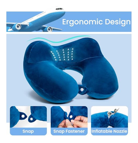 Almohada Inflable De Viaje Suave Con Bolsa Portátil