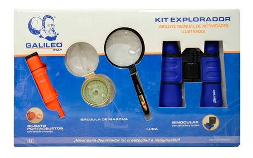 Kit Explorador Galileo Binoculares, Lupa, Brújula Y Silbato 