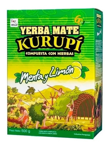 Yerba Mate Kurupi Paraguaya Menta Y Limón 500 Gr Original