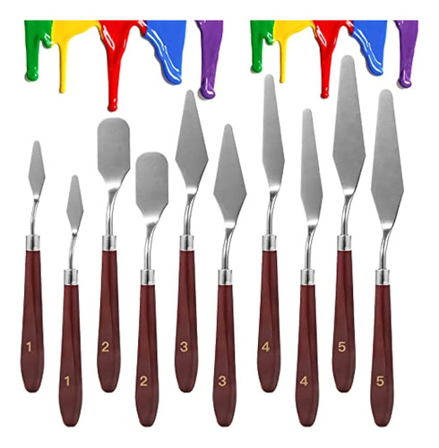 Cuchillo De Paleta 10pcs, Juego De Cuchillos De Pintura De A