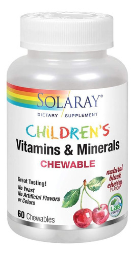 Vitaminas Y Minerales Para Niños Solaray 60 Masticables