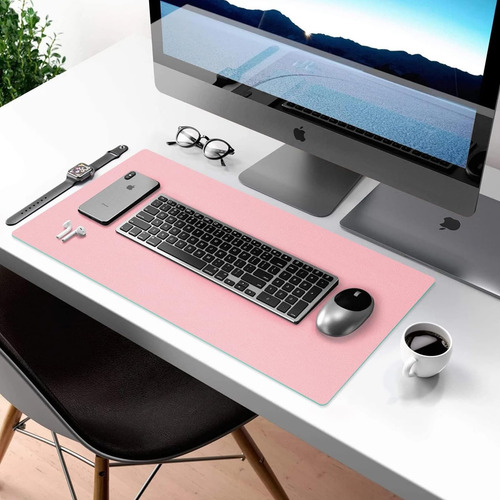 Alfombrilla De Ratón Y Teclado De Pu Cuero - Mouse Pad Para