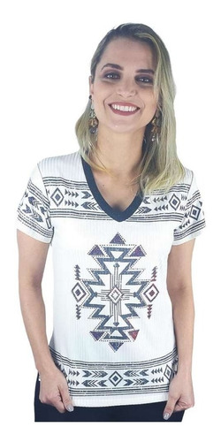 Camiseta Feminina Miss Country Diamonds Cru Estampas Preta