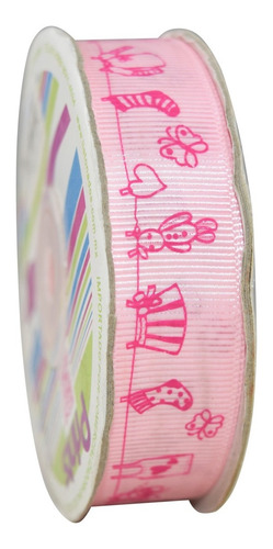Imagen 3 de 3 de Listón Popotillo Estampado Baby Shower,2 Piezas,bt-061