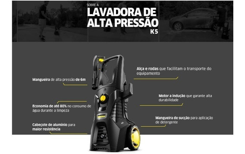 Lavadora De Alta Pressão K5 1900w 2100psi Kärcher 220v Cor Preto