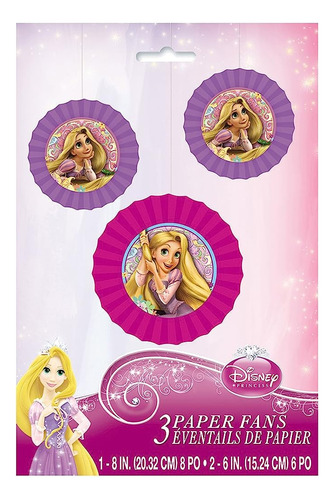 Ventiladores De Papel De Seda Rapunzel Enredados - 8  Y 6 , 