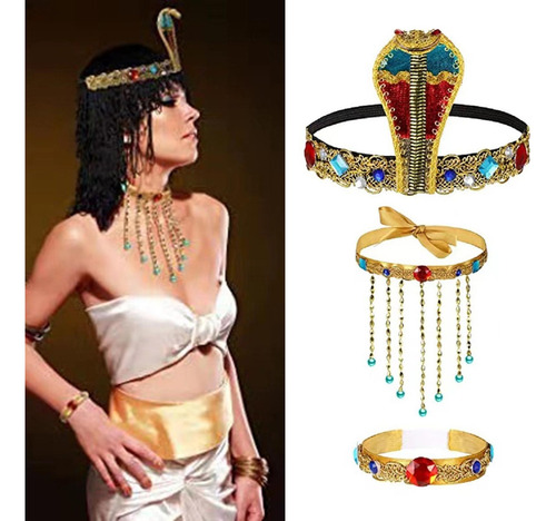 3 Collares Y Pulseras De Disfraz Egipcio Para Mujer Para